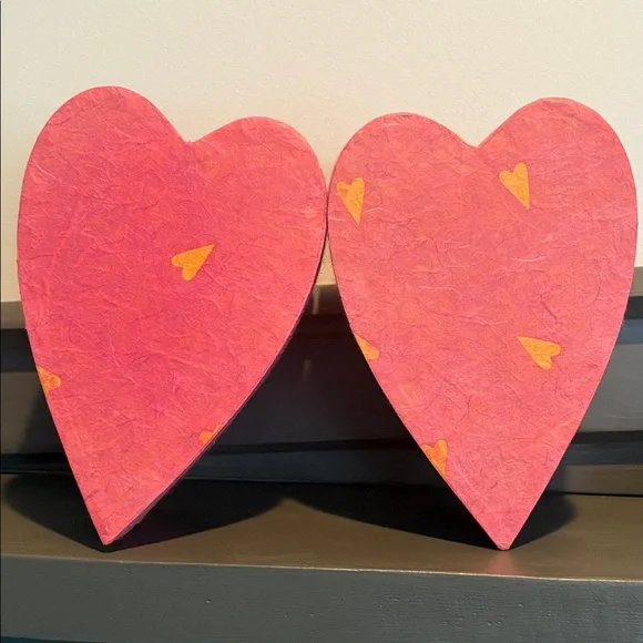 Set of 4 Pink Heart-Shaped Storage Boxes NWT Never Used - Picture 1 of 11